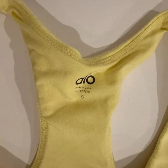 Alo Scoop Neck Sweatshirt Bra Yellow Size Small - Picture 5 of 5